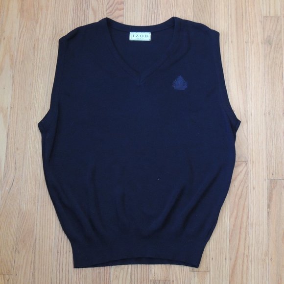 Vintage IZOD Sweater Vest Navy Blue Size Large - Picture 1 of 4